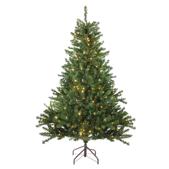8ft. Pre-Lit Canadian Pine Artificial Christmas Tree, Candlelight LED Lights